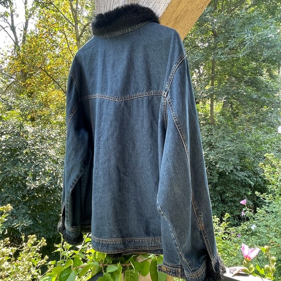 Dennis Basso Faux Fur Denim Jacket - Picture 8 of 8